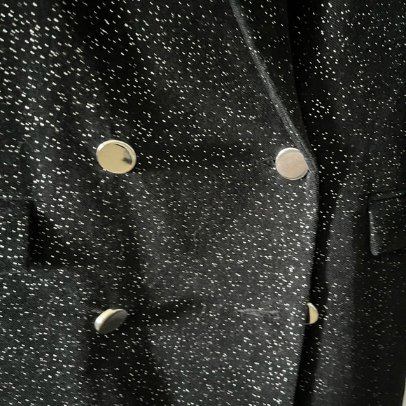 American Retro | ✨Vintage Black Velour Blazer with Silver Glitter ✨ | Size 6 - Picture 8 of 11